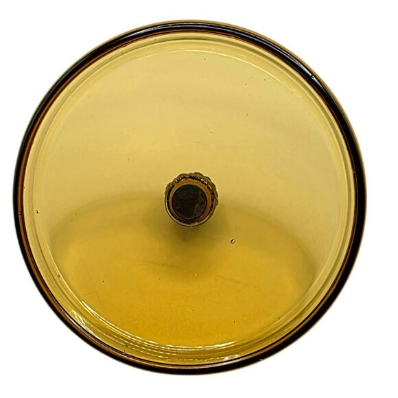 Vintage Amber Apothecary Glass Jar Lid MCM Quilted Diamond Pinecone Finial 7.5" - Picture 8 of 12